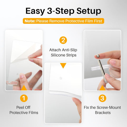 Monitor Memo Board Holder 14"x5", Office Organization Memo Holders for Computer Sticky Note Holder, Space-Saving Under Monitor, Movable & Reusable, Screen Saver for Office & Home Desktop Decor