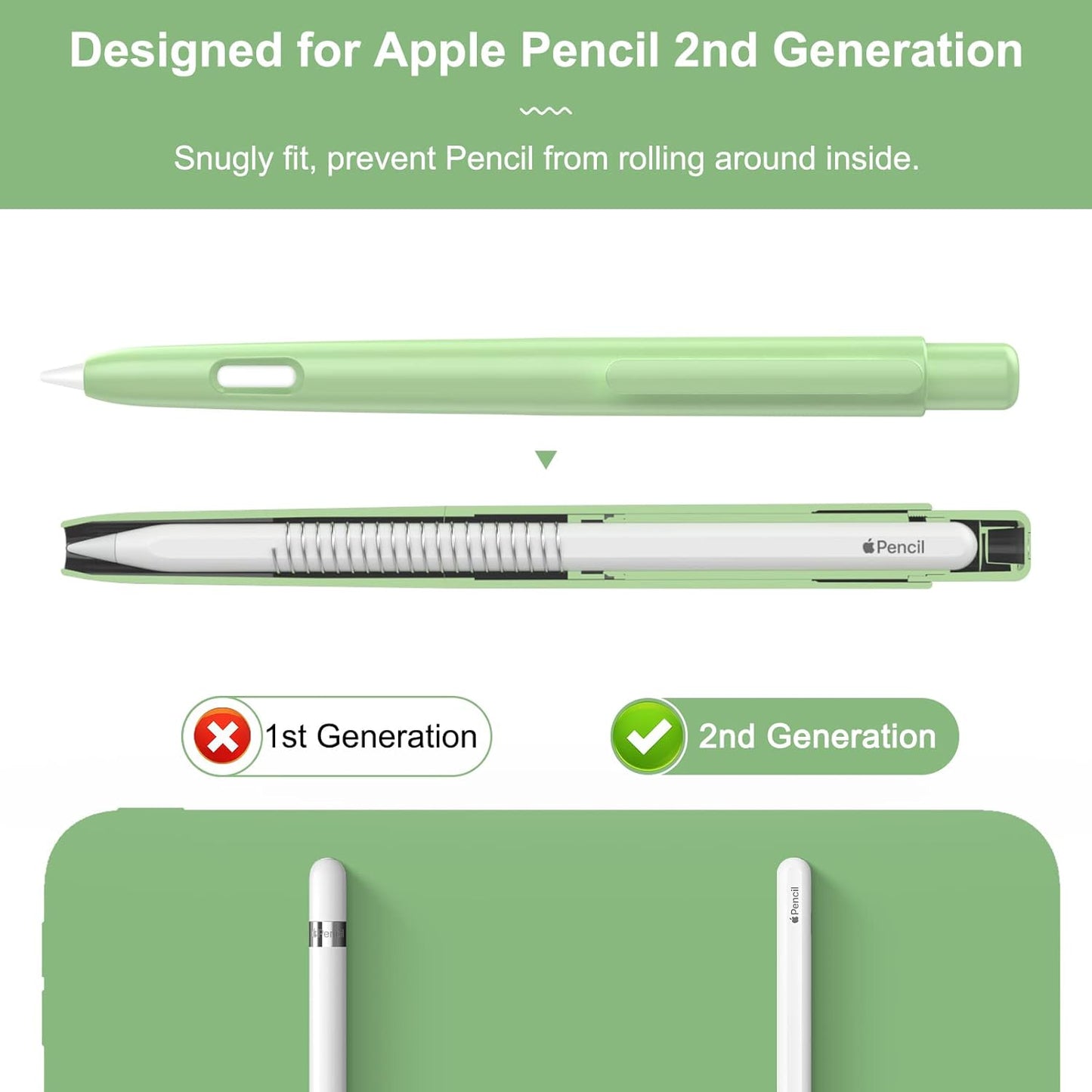 MoKo Holder Case Compatible with Apple Pencil 2nd Generation, Retractable Protective Apple Pencil Cover with Sturdy Clip, Hard PC Apple Pencil Case, Support Double-Tap, Dark Purple