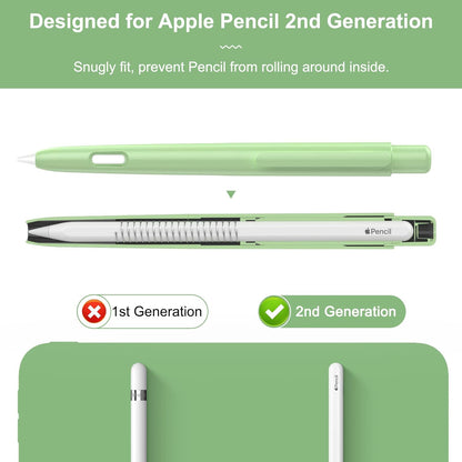 MoKo Holder Case Compatible with Apple Pencil 2nd Generation, Retractable Protective Apple Pencil Cover with Sturdy Clip, Hard PC Apple Pencil Case, Support Double-Tap, Dark Purple