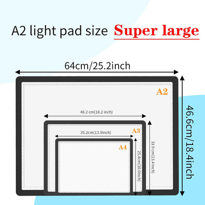 Phylosal Rechargeable A4 LED Light Pad with Built-in Stand, Magnetic Tracing Light Box for Drawing, Diamond Art Light Board with Side Button, Super Bright Light Table for Diamond Painting, Sketching