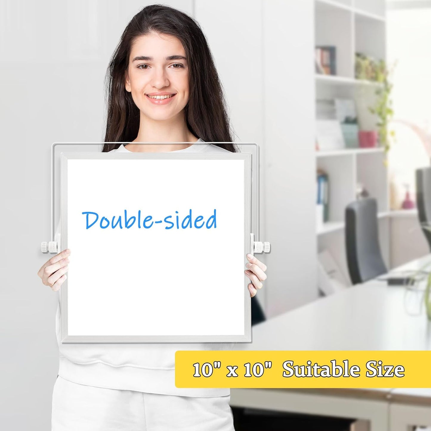 Dry Erase Magnetic White Board, 16" x 12" Double-Sided Desktop Whiteboard with Stand, Portable Small Whiteboard Set for Drawing, Office, Home
