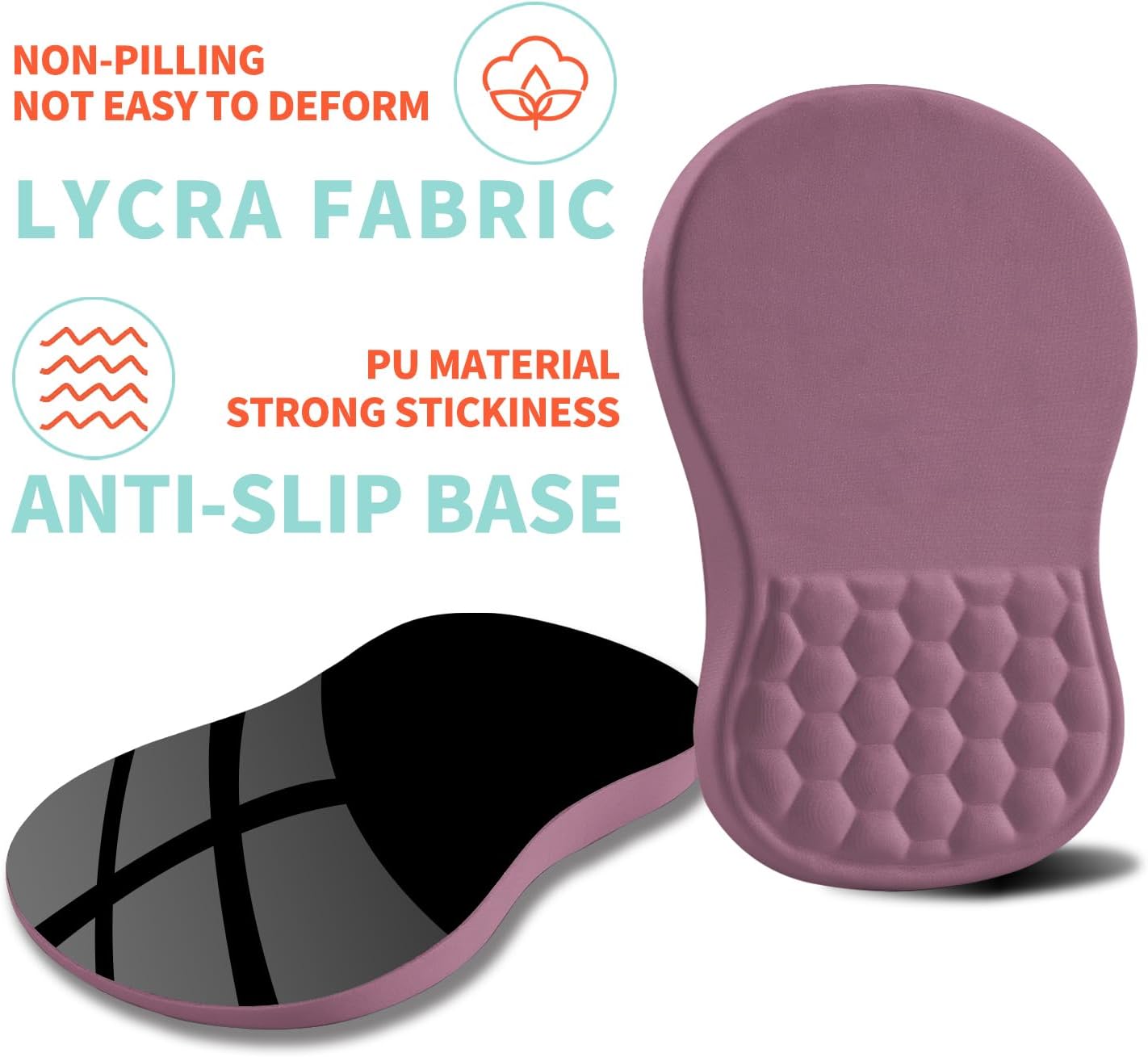 Ergonomic Mouse Pad Wrist Support with Memory Foam Massage Bulge, Carpal Tunnel Pain Relief Mousepad Wrist Rest for Mouse(12x8 inch, Silver Gray Light Purple)