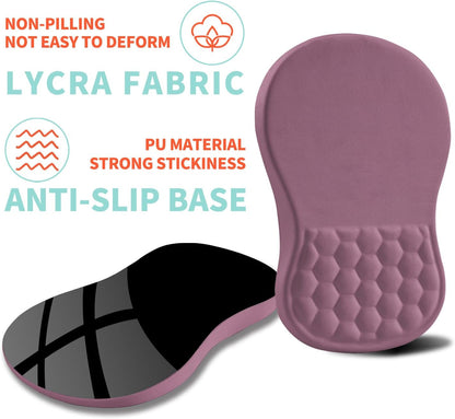 Ergonomic Mouse Pad Wrist Support with Memory Foam Massage Bulge, Carpal Tunnel Pain Relief Mousepad Wrist Rest for Mouse(12x8 inch, Silver Gray Light Purple)