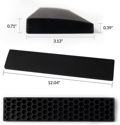 Ergonomic Silicone Wrist Rest for Keychron K12 / Q4 / Q60 / Q60 Max / Q4 Pro / Q4 HE / V4 / V4 Max, 12.04" Honeycomb Non-Slip Palm Rest, 60% Compact Mechanical Keyboard Support with Typing Pain Relief