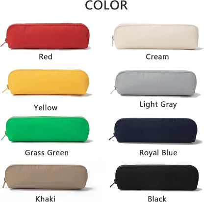 Canvas Pencil Case Cotton Canvas and Simple Multifunctional Pencil Bag Zipper Portable Storage (Black)