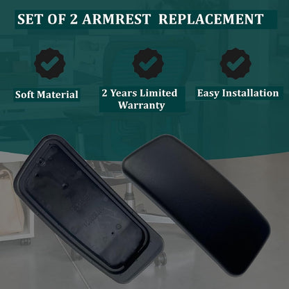Chair Armrest Replacement, Arm Pad Caps Replacement for Haworth Zody Office Chair 1 Pair (Black)