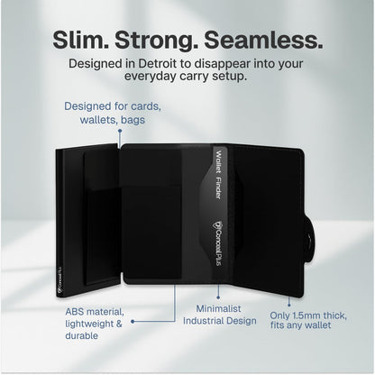 Conceal Plus Wallet Finder Slim Tracker, 5-Year Battery Life - Never Needs Charging, Track Wallet, Backpack, Luggage and More, Works with Apple Find My iOS Only (Android Not Supported)