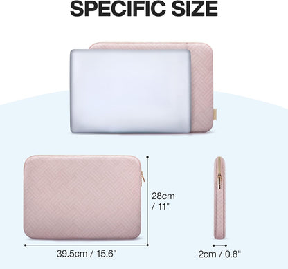 BAGSMART Laptop Sleeve Bag Compatible with MacBook Air/Pro, 13-13.3 inch Notebook, Compatible with MacBook Pro 14 Inch, MacBook Air M2 Sleeve 13 Inch, Repellent Protective Case with Pocket, Pink