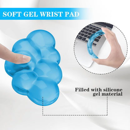 Gel Cloud Keyboard and Mouse Wrist Rest, Cute Wrist Support and Arm Support Keyboard Rest for Keyboard and Mouse Typing Pain Relief，Suitable for Office/Computer/Laptop/Gaming（White）