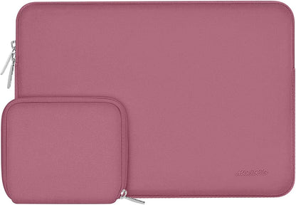 MOSISO Laptop Case 13.3 inch, 13-13.3 inch Laptop Sleeve Bag Compatible with MacBook Air/Pro 13/Pro 14 M5 M4 M3 M2 M1, HP Dell ASUS Lenovo, Neoprene Computer Sleeve Bag with Small Case, Baby Pink - Colors B