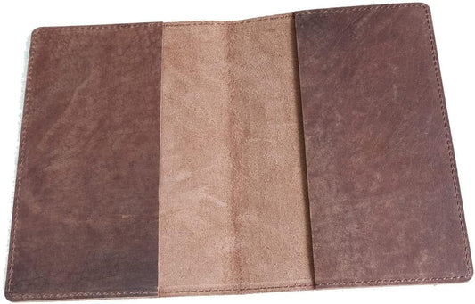 Fan&Ran Genuine Leather Journal Cover for Field Notes Notebooks, Moleskine Cahier Journal Pocket 3.5 x 5.5 Inches, Bourbon Brown