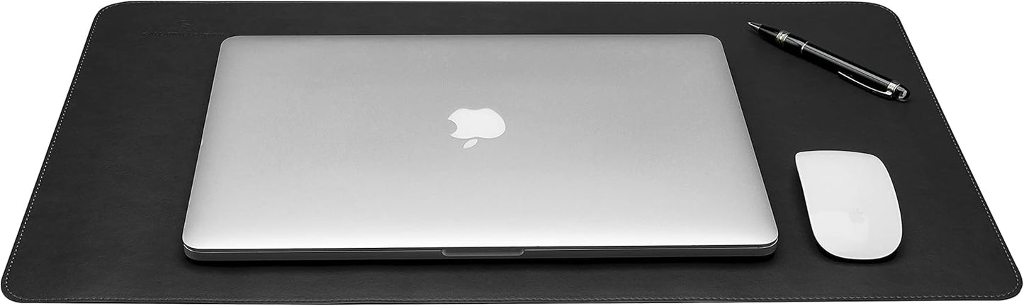 Gallaway Leather Desk Mat, Office Writing Desk Pad, Large 36" x 17" Dark Brown, for Top of Desks, Gift Ready Elegant Computer Desk Cover Protector PU Leather