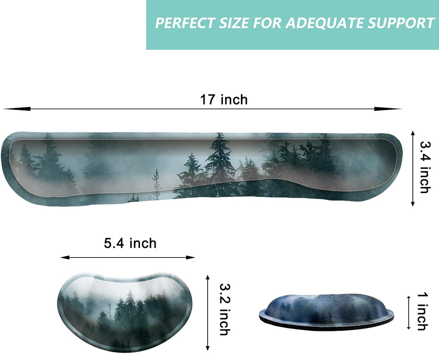 Keyboard Wrist Rest Mouse Wrist Support Set, Memory Foam Wrist Rest Pad for Computer Laptop Keyboard Mouse, Ergonomic Wrist Cushion Support for Typing Pain Relief, Gaming Home Office, Flowers Grass