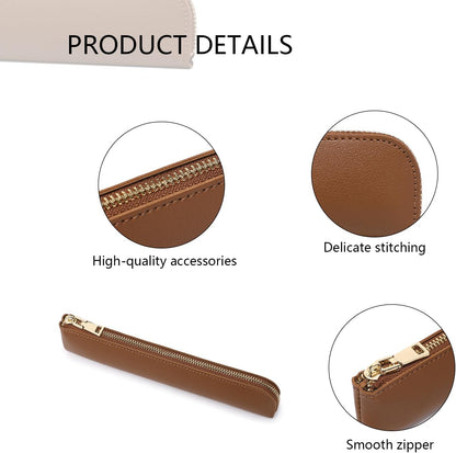 Canvas Pencil Case Small Pencil Pouch Slim Lightweight Pen Case Holder Cute Zipper Bag for School Office