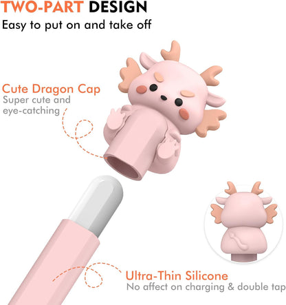 NIUTRENDZ Cute Bear Apple Pencil Case for Apple Pencil 2nd Generation Case Silicone Protective Cover Sleeve Skin Accessories (Brown, Apple Pencil 2nd Generation)