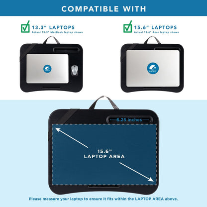LAPGEAR Designer Lap Desk with Phone Holder and Device Ledge - Arrow Stripes - Fits up to 15.6 Inch Laptops - Style No. 45411