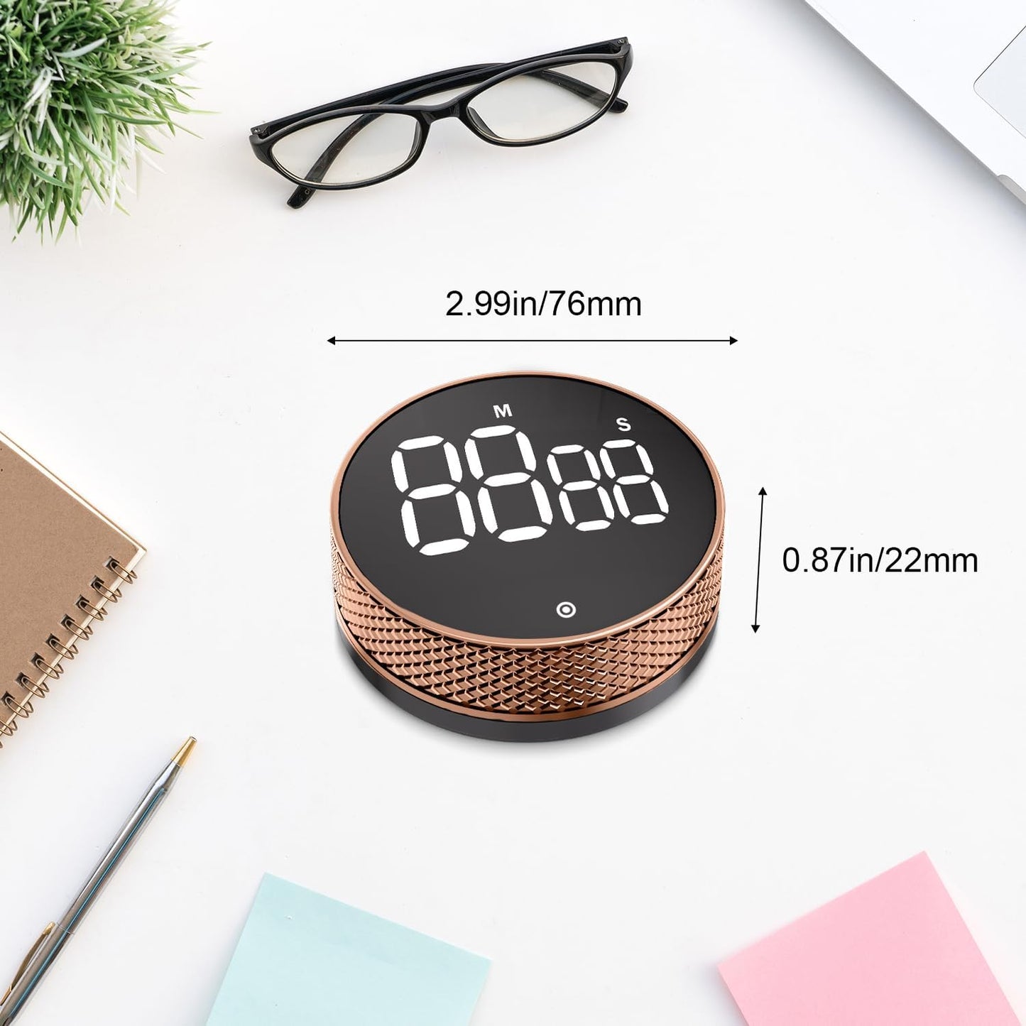 BlueSnail Kitchen Timer with LED Digital Display Smart Efficana for Home Classroom Gym Office, Volume and Brightness Adjustable Productivity Timer