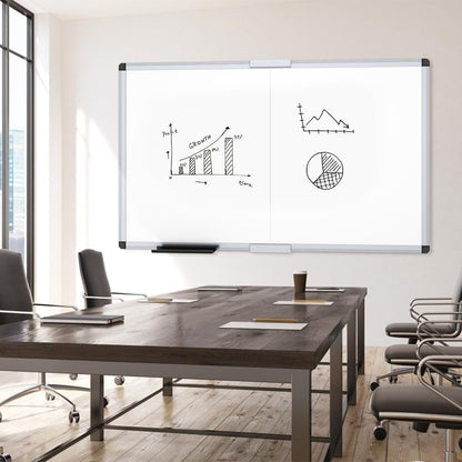 VIZ-PRO Magnetic Dry Erase Board, 24 X 18 Inches, Silver Aluminium Frame