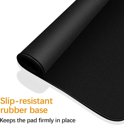 4 Pcs Large Gaming Mouse Pad Black 31.5x11.8 in,Extended Desk Keyboard Pad with Micro Weave Cloth, Edges Stitched Gaming Mouse Pad Pack for Office and Home Use