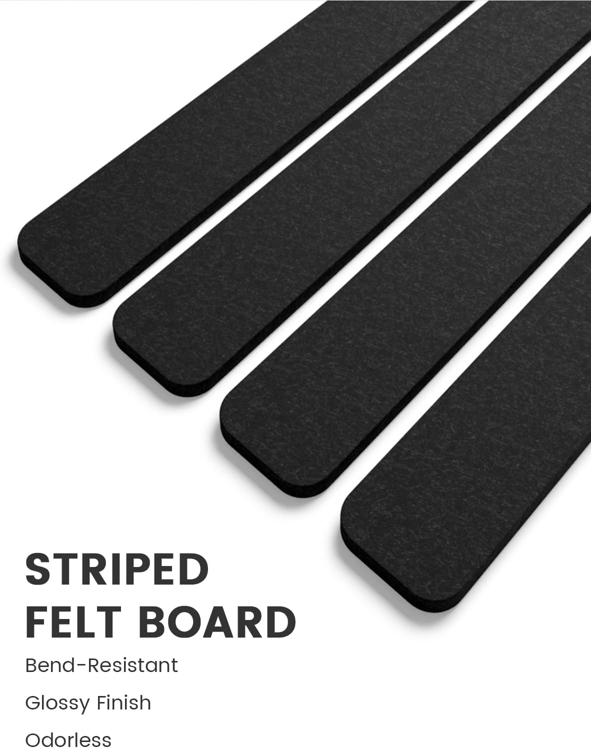 Fluxynara Cork Board Alternative Felt Strip Board 8-Pack 13"x2", Office Pin Board with 50 Push Pins, Adhesive Install for Bedroom Door & Home Office(Linen Dusk)