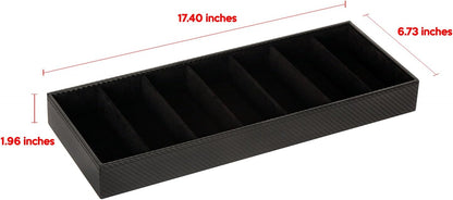 J JACKCUBE DESIGN 7 Slot Sunglasses Organizer, Leather Eyeglass Storage Tray Box for Table, Desk, or Drawer - MK378