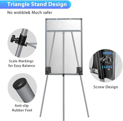 Easel Whiteboard - Magnetic Portable Dry Erase 36 x 24 Tripod Height Adjustable, 3' x 2' Flipchart Easel Stand White Board for Office or Teaching at Home & Classroom (36x24 White)