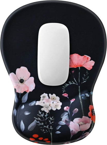 EooCoo Ergonomic Mouse Pad with Gel Wrist Rest Support, Middle Concave Design for Natural Wrist Alignment, Non-Slip Base Mousepad for Laptop, Computer, Office Desk Accessories, Carpal Tunnel Syndrome
