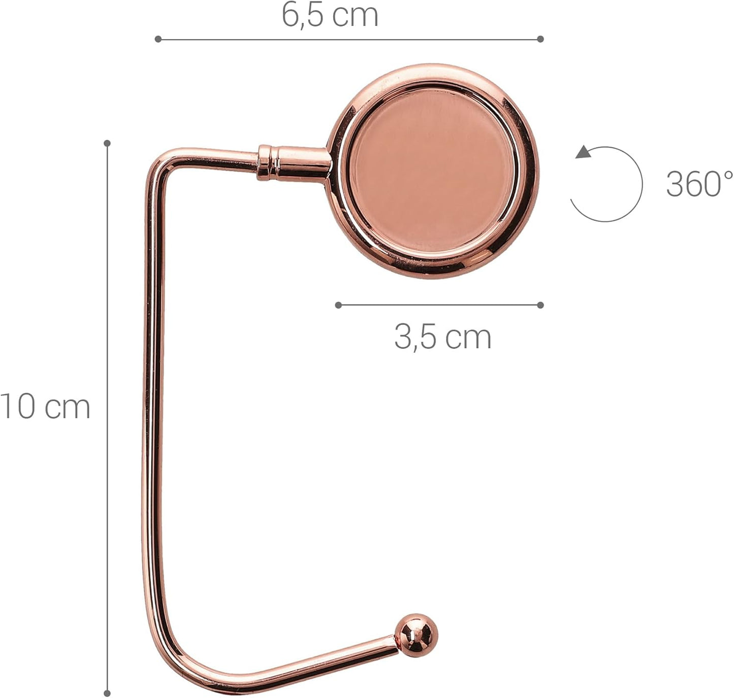 kwmobile Purse Hook for Table - Set of 2 Purse Holder - Handbag Hanger - Portable Bag Holder - Bag Hooks for Desk - Table Hook Gold