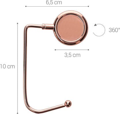 kwmobile Purse Hook for Table - Set of 2 Purse Holder - Handbag Hanger - Portable Bag Holder - Bag Hooks for Desk - Table Hook Gold