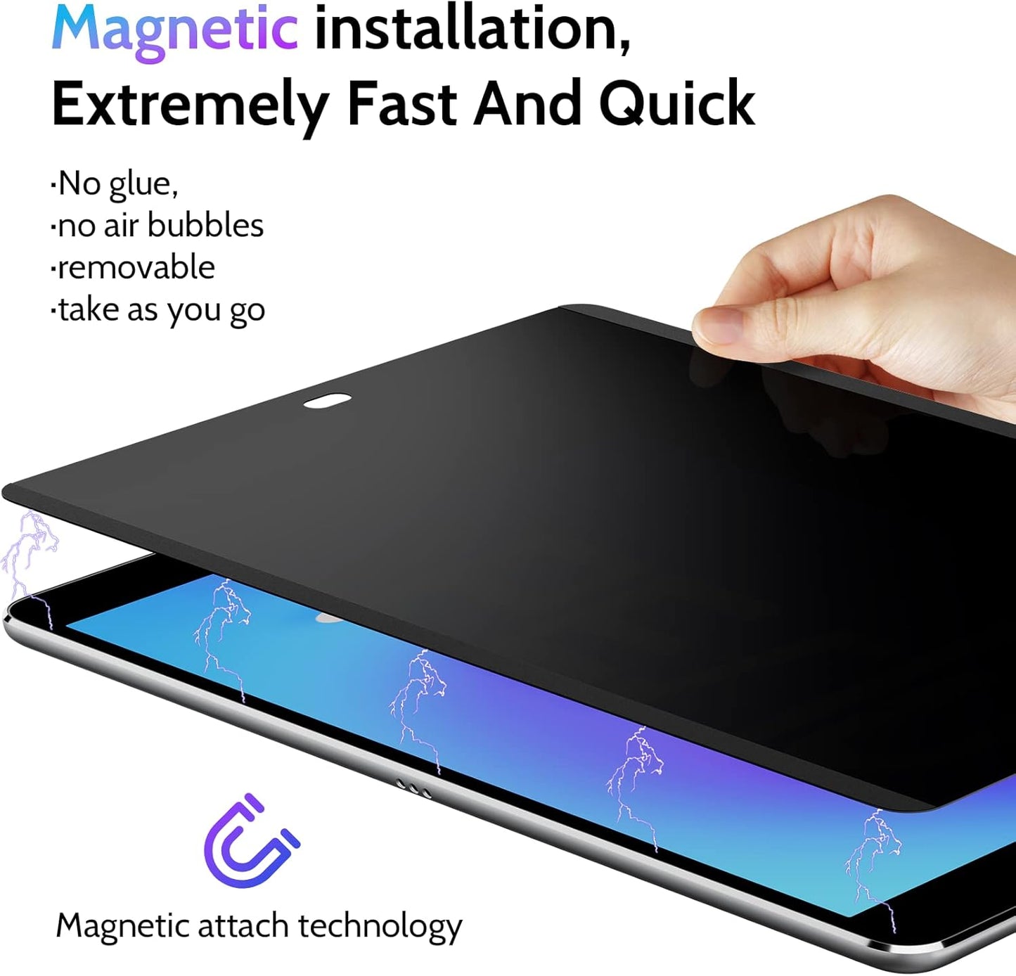 Peslv Magnetic Privacy Screen for Surface Laptop 6/5/4/3/2/1 13.5 Inch, Removable Anti Blue Light Glare Filter, Black Security Private Apy Block Protector