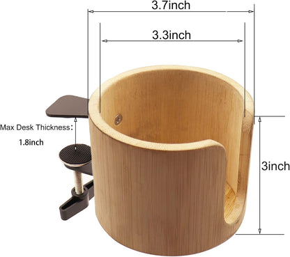 Desk Cup Holder Clamp, Anti-Spill Table Edge Cup Holder Clip for Office Home & PC Gaming Desk Accessories(1 Pack)