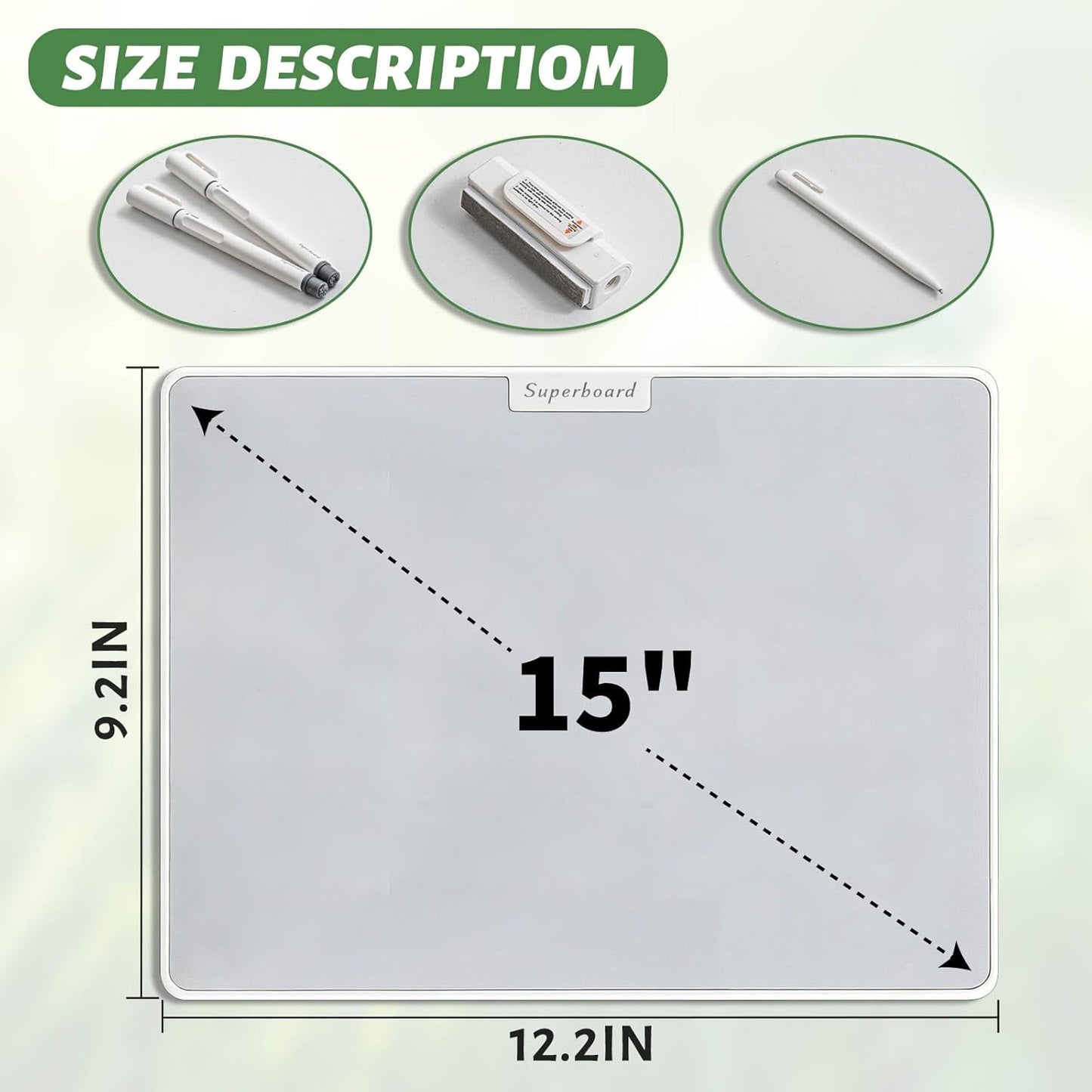 UNCLE BOARD 10 inch x 6 inch Dry Erase Board, Magnetic Small White Board with 3 Magnetic Pens, Portable Student Whiteboard - Perfect for Planning, Drawing, Memos, to-Do Lists.