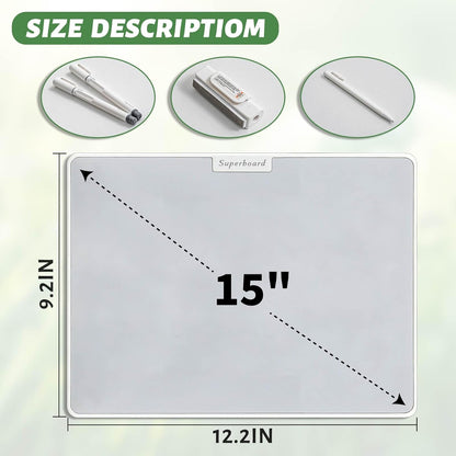 UNCLE BOARD 10 inch x 6 inch Dry Erase Board, Magnetic Small White Board with 3 Magnetic Pens, Portable Student Whiteboard - Perfect for Planning, Drawing, Memos, to-Do Lists.