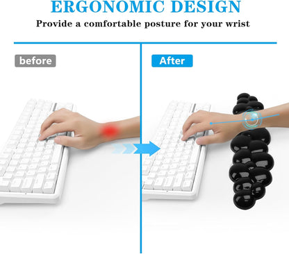Gel Cloud Keyboard and Mouse Wrist Rest, Cute Wrist Support and Arm Support Keyboard Rest for Keyboard and Mouse Typing Pain Relief，Suitable for Office/Computer/Laptop/Gaming（White）