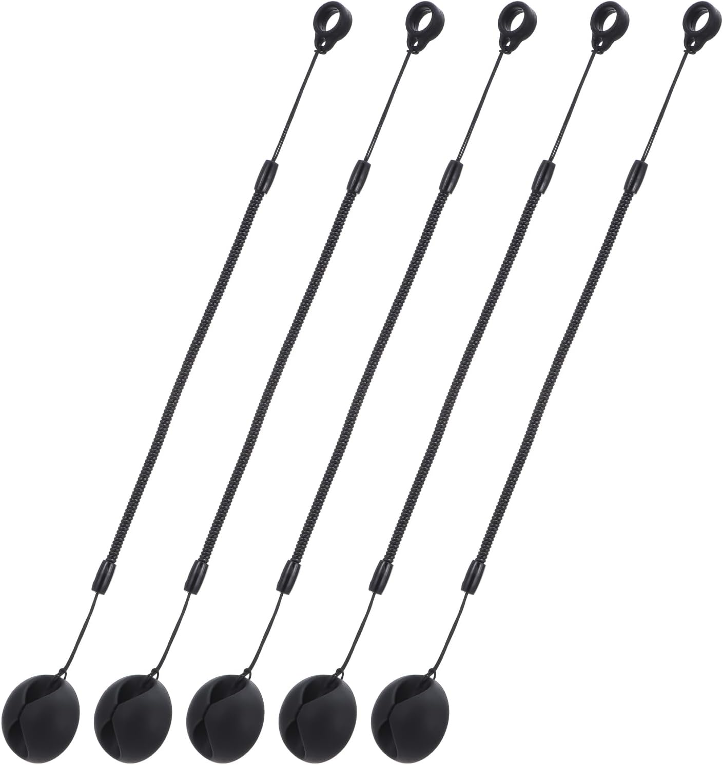 Tucnoeu 5 Pcs Retractable Pencil Holder, Elastic Rope Lost Tether for Touch Pens, Retractable Stylus Teacher Pen Lanyard with Ring, Pen Loop Holder for Desk Clipboards and Drawing Applications