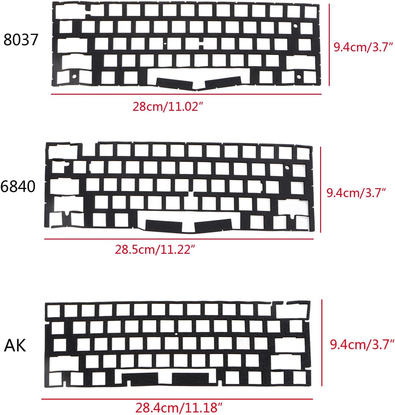 Switch Sound Dampeners Sheet Soft Landing Pads Foam Sponge Machenical Keyboard Pads (61 Layout 2Pieces) Pads