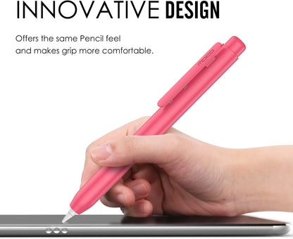 MoKo Holder Case for Apple Pencil 1st Generation, Retractable Apple Pencil 1st Case Protective iPad Pencil Sleeve Skin Cover with Sturdy Clip, Pink