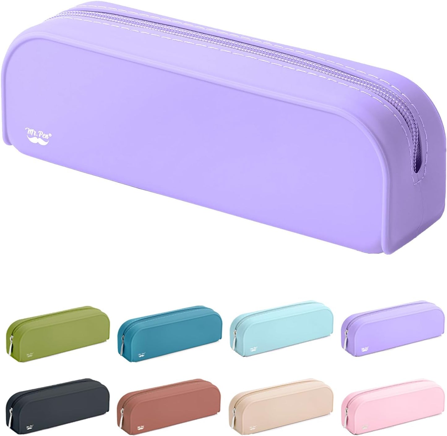 Mr. Pen- Silicone Pencil Case, Aesthetic Pencil Bag for Women, Makeup Pouch, Multifunctional Pouch for Stationery, Cosmetics and Electrical Goods Storage