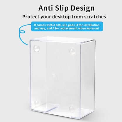 Acrylic Sticky Note Holder - 3 x 3 Inch Post It Note Holder, Crystal Clear Sticky Note Dispenser for Dorm Room Home and Office Acrylic Desk Organizer
