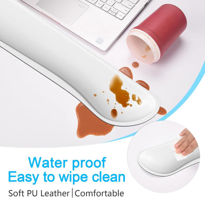 Dapesuom Mouse Wrist Rest, Ergonomic Memory Foam Mouse Wrist for Computer Desk Mats Support, PU Leather Hand Rest Pad Cushion for Gaming, Laptop, Men, Women, Pain Relief & Easy Typing, Black
