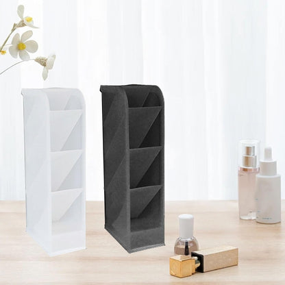 Angled Pen Holder Desk Organizer, 4 Grids Vertical Marker Organizer Pen Display Holder for Desk Stationery Pencil Storage