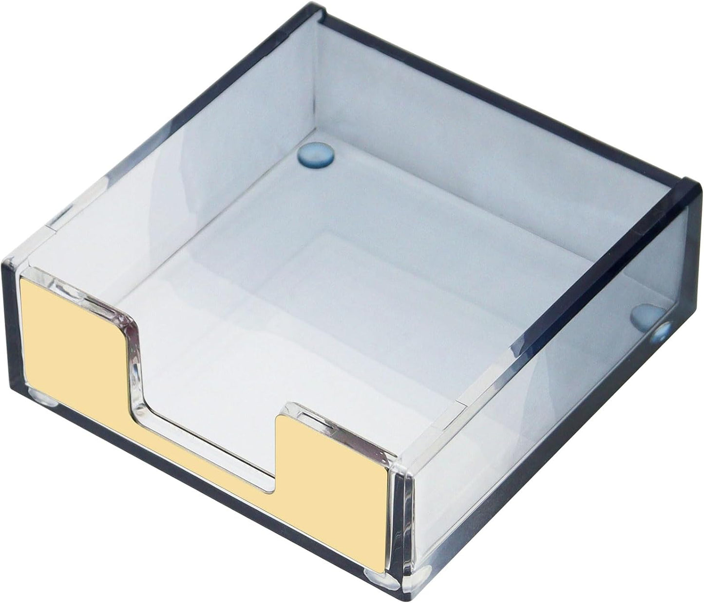 MultiBey Gold Sticky Notes Holder Clear Acrylic Memo Pad Dispenser Post it Note Holder Desk Supplies Organizer Accessories for Office Home Schools (Gold)