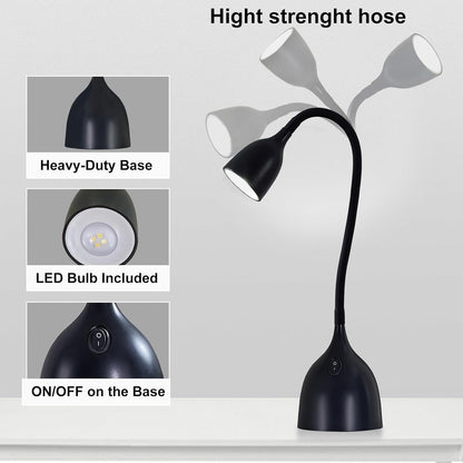 EJIAXIN Desk Lamp for Home Office - Clip on Reading Light and Bed Headboard Clamp Lamp, Bedside Gooseneck Table Lamp, Clip on Desk Lamps, Eye-Caring Desk Lamp for College Dorm Room Study Lamp, White