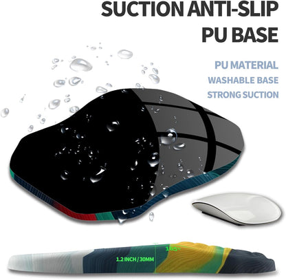 Ergonomic Raised Mouse Pad Wrist Support with Bilateral Slope Memory Foam Mousepad for Wrist Rest and Carpal Tunnel Pain Relief 11.8x7.9〃 Black