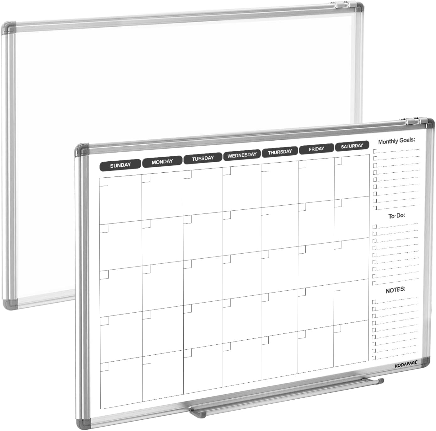 Planning Boards,White Board Dry Erase Calendar with Stand,Double-Sided Weekly Calendar Schedule Board with Time Slots&Monthly Planner with to DO List for Desk and Wall 16"×12"(1 Pack)