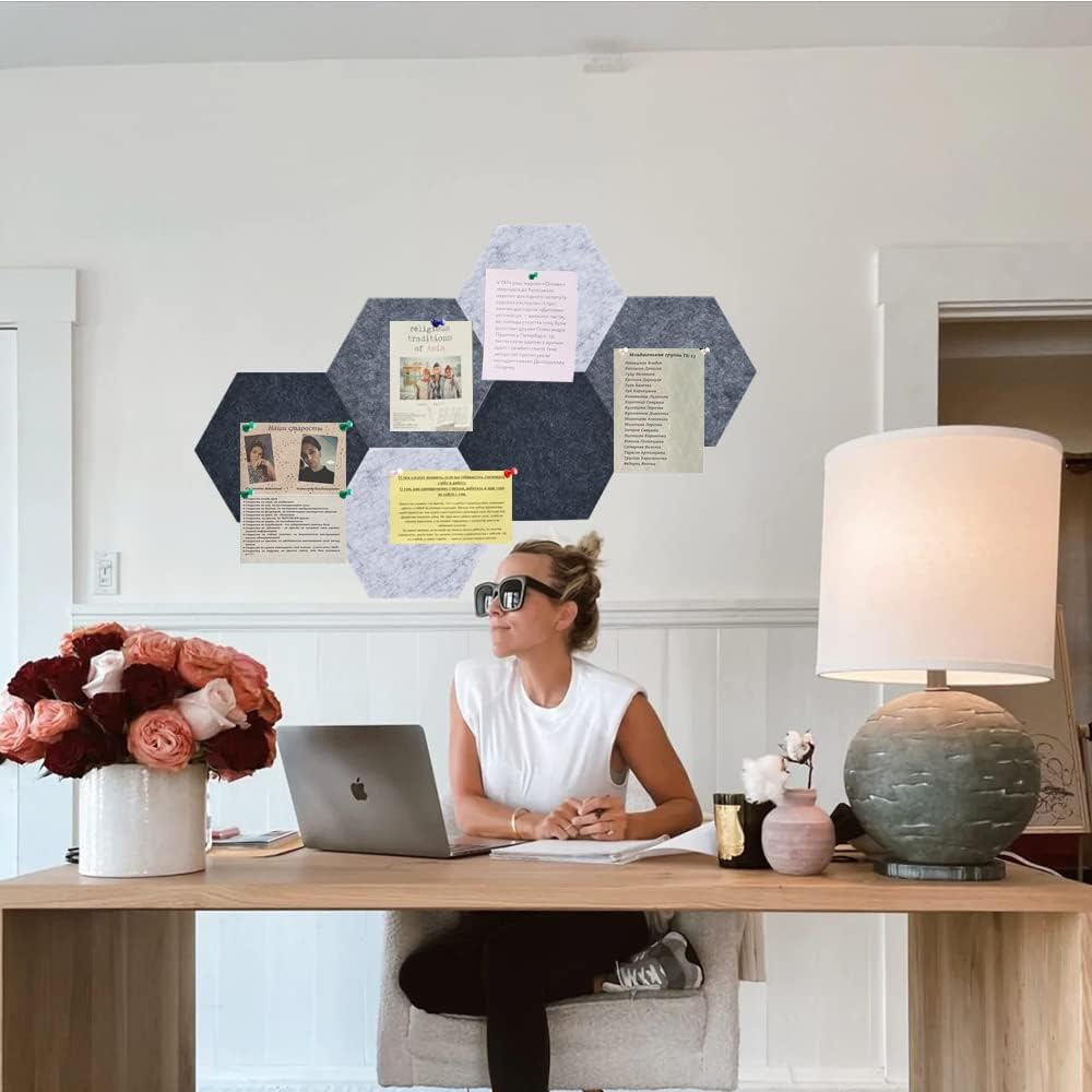 Vuzvuv Black 28"x16" Large Cork Board with 50 Push Pins & Sticky Notes, Self-Adhesive Bulletin Board for Wall, Felt Pin Vision Board for Paste Notes,Schedules Offices Home