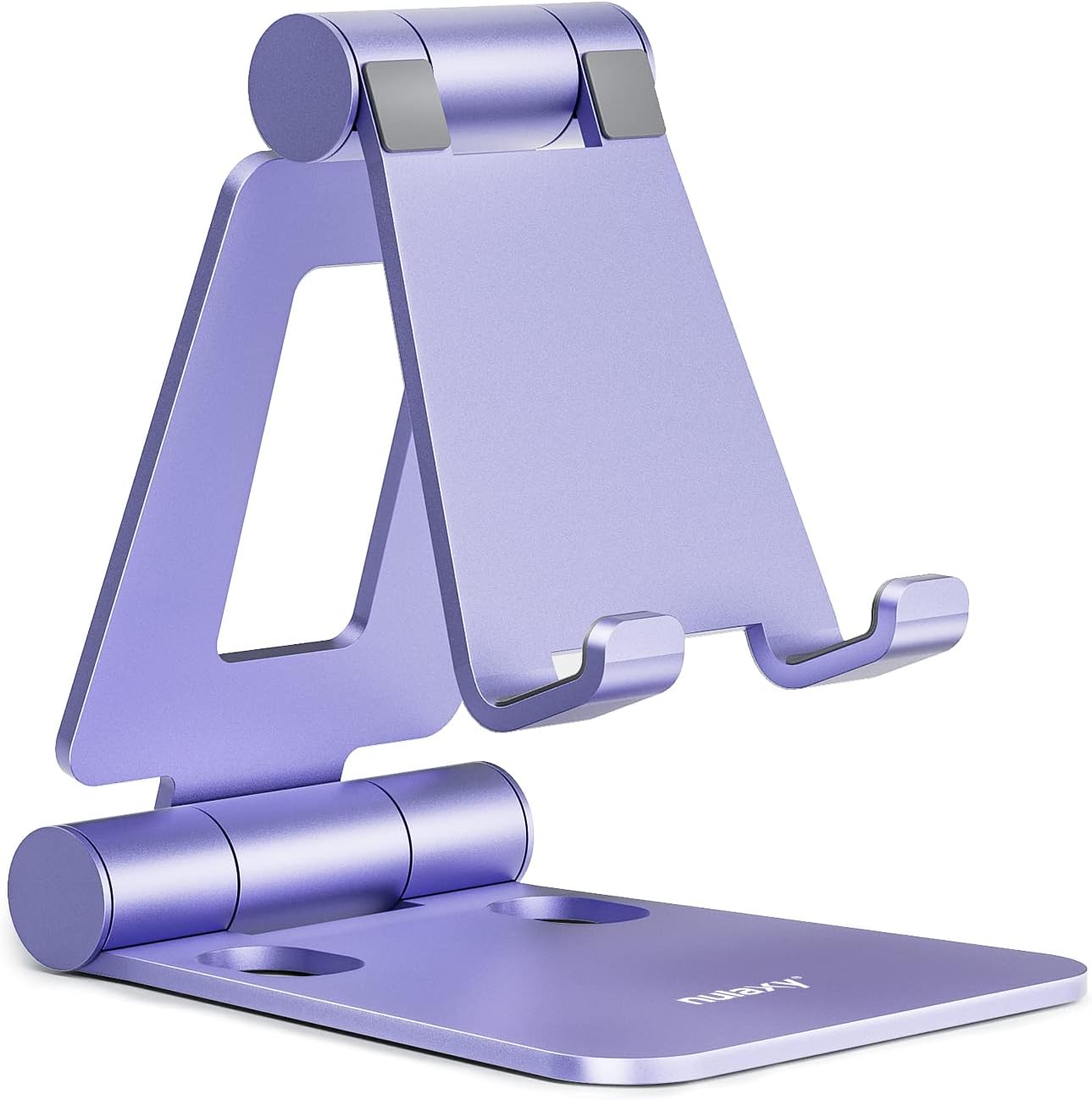 Nulaxy Dual Folding Cell Phone Stand, Fully Adjustable Foldable Desktop Phone Holder Cradle Dock Compatible with iPhone 17 16 15 14 13 12 11 Pro Max Xs Xr X 8, Nintendo Switch, All Phones