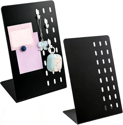 FLWAL Magnetic Bulletin Board, 13*9 Inch Magnetic Metal Desktop Memo Display Bard with Bracket, Suitable for Back to School Menu Table, Home Kitchen, School and Office Supplies (white, Large,2 Pack)