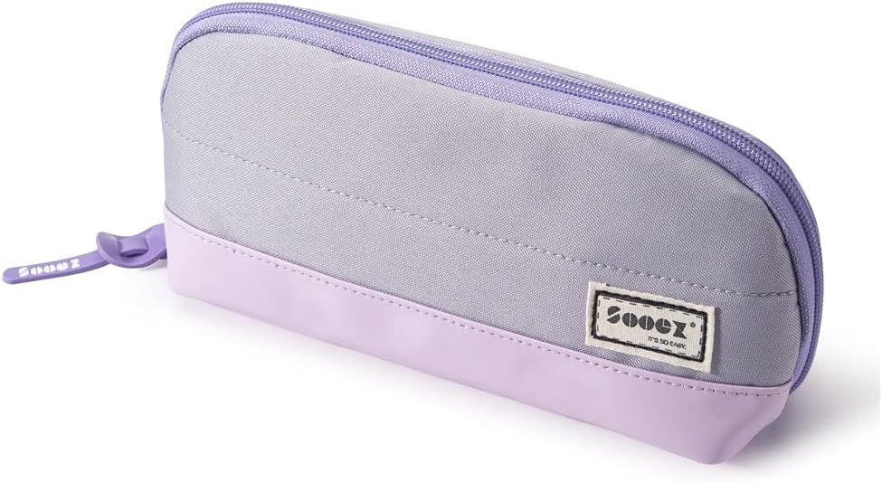 Sooez Wide-Opening Pencil Pen Case, Lightweight & Spacious Pencil Bag Pouch Box Organizer, Aesthetic Supply with Triangular Design for Adults, Grey