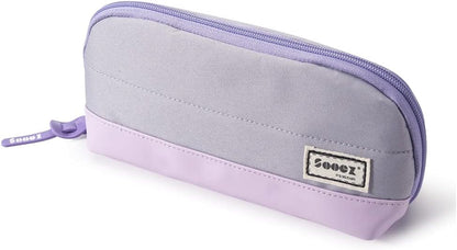 Sooez Wide-Opening Pencil Pen Case, Lightweight & Spacious Pencil Bag Pouch Box Organizer, Aesthetic Supply with Triangular Design for Adults, Grey